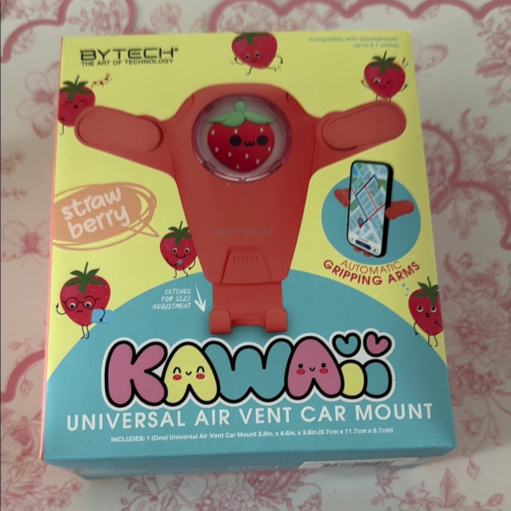 Strawberry Universal Phone Air Vent Car Mount - Red